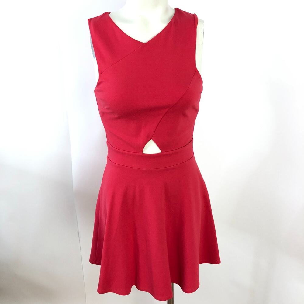 Aqua XS A-Line Women's Sleeveless Zip Mini Dress Pink MINT